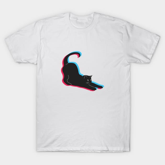 YOGA CAT ON TIK TOK T-Shirt by nankeedal